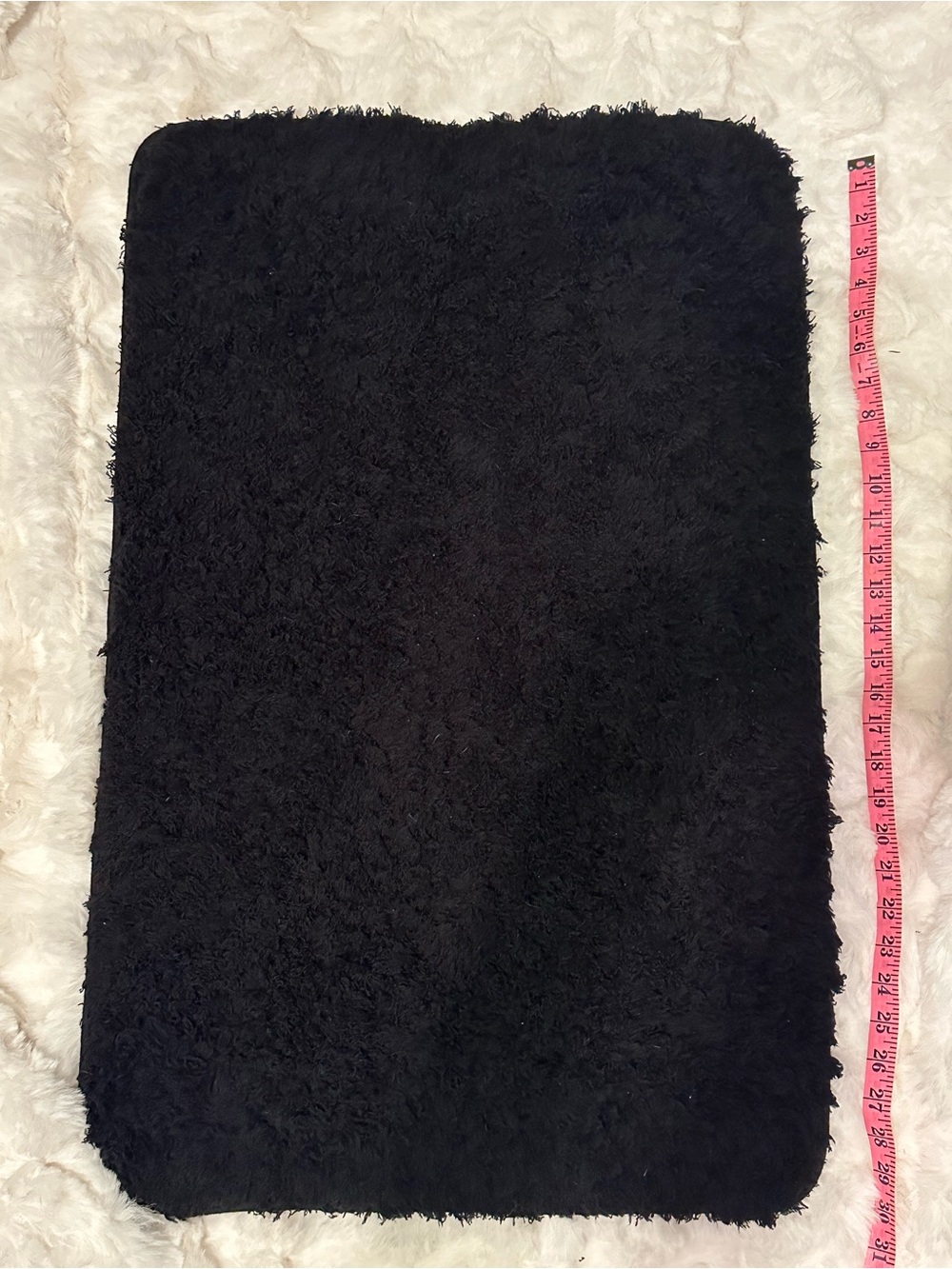 NWOT Black Fuzzy Bathroom Goth Alt Rug- Home Decor